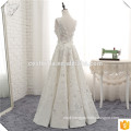 Alibaba Real Picture High Quality Luxury Bling Beaded Flower White Wedding Party Gown